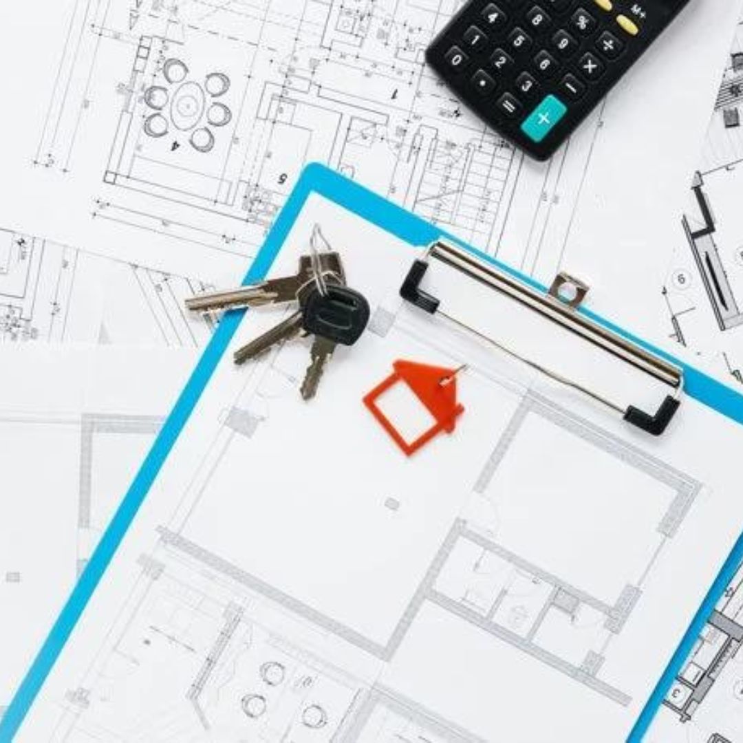 Clipboard, keys and house map